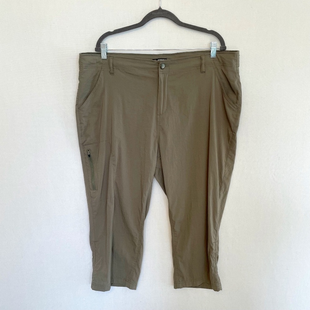 KHOMBU Women’s XXL Olive Hiking Biking Walking Crop Pants Pockets